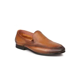 ATESBER by Inc.5 Men Tan Brown Solid Leather Formal Loafers image 1