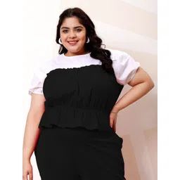 Athena Ample Plus Size Cotton Colorblocked Cinched Waist Top-picture-12