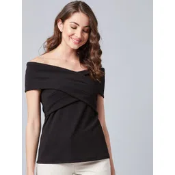 Athena Black Pleated Bardot Top-picture-34