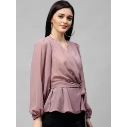 Athena Mauve Sheer Wrap Top-picture-39
