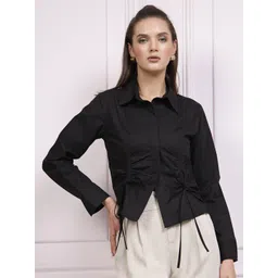 Athena Ruched Cotton Shirt Style Top-picture-28