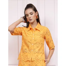 Athena Schiffli Cotton Shirt Style Top-picture-36