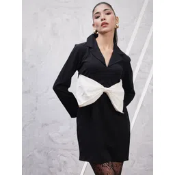 Athena Shirt Collar Long Sleeves Scuba Opaque Sheath Dress-picture-55