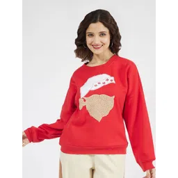 Athena Women Embroidered Round Neck Sweatshirt-picture-10