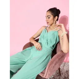 Athena Women Green Solid Noughties Spaghetti Jumpsuit-picture-35