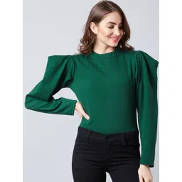 Athena Women Green Solid Sweatshirt-picture-36