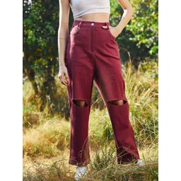 Athena Women Knee Cut-Out Denim Trouser-picture-35