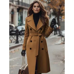 Athena Women Notched Lapel Double Breasted Overcoat-image-29