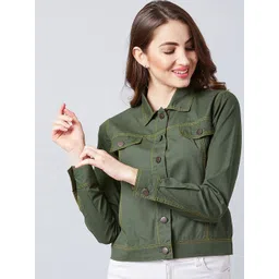 Athena Women Olive Green Solid Tailored Jacket-picture-27