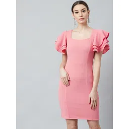 Athena Women Pink Solid Bodycon Dress-picture-29