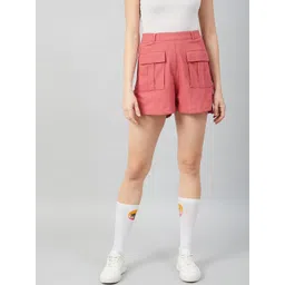 Athena Women Pink Solid Regular Fit Regular Shorts-picture-40