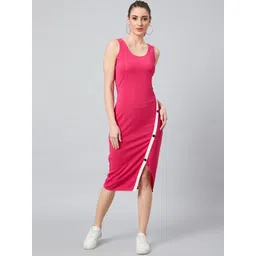 Athena Women Pink Solid Sheath Dress-picture-39