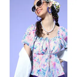 Athena Women Stunning Blue Tie and Dye Bustier Top-picture-13