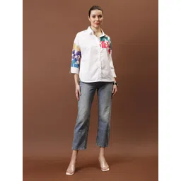 Athena Immutable Print Applique Cotton Shirt Style Top-picture-22