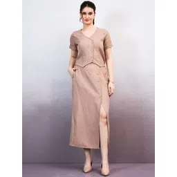 Athena Immutable V-Neck Linen Top With Skirt-picture-19