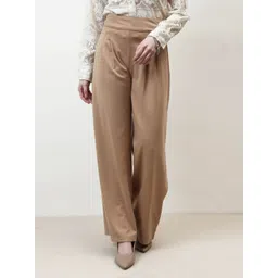 Athena Immutable Women Relaxed Straight Leg Easy Wash Pleated Trousers-picture-25