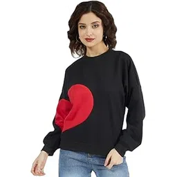 athena lifestyle Women and Girls Cotton Regular Long Sleeves Colourblocked Round Neck Ribbed Knitted Casual Sweatshirt-picture-18