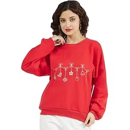 athena lifestyle Women and Girls Cotton Regular Long Sleeves Solid Round Neck Ribbed Knitted Casual Sweatshirt-picture-20