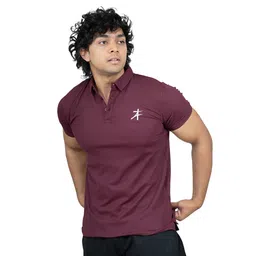 Athflex Men's Regular Fit Half Sleeve Pique Polo T-Shirt, XL Deep Wine-picture-12