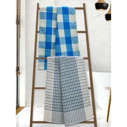 Athom Living Blue & White 2 Pieces Printed Cotton 210 GSM Bath Towel-picture-40
