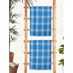 Athom Living Blue & White 4 Pieces Printed Cotton 210 GSM Bath Towel-picture-15