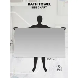 Athom Living Blue & White 5 Pieces Printed Cotton 210 GSM Bath Towel image 5