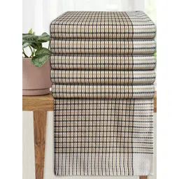 Athom Living Brown & White 5 Printed Cotton 210 GSM Bath Towel-picture-31