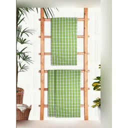 Athom Living Green & White 3 Pieces Printed Cotton 210 GSM Bath Towel-picture-13