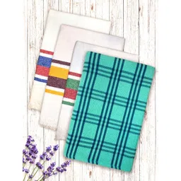 Athom Living Green & White 4 Pieces Cotton 210 GSM Bath Towel-picture-37