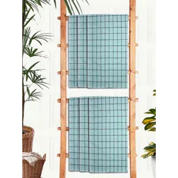 Athom Living Green & White 6 Pieces Printed Cotton 210 GSM Bath Towel-picture-30