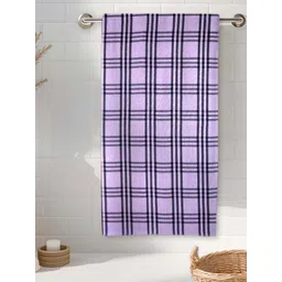 Athom Living Lavender & Black Checked Cotton 210 GSM Bath Towel-picture-20
