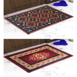 athom living Multicolor Abstract Nylon 14x22 Inches AntiSkid 2 Door Mats-picture-25