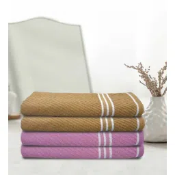 athom living Multicolor Cotton Solid 500 GSM Bath Towels (4Pcs)-picture-31