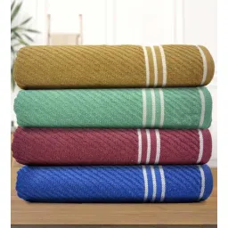 athom living Multicolor Cotton Solid 500 GSM Bath Towels (4Pcs)-picture-25
