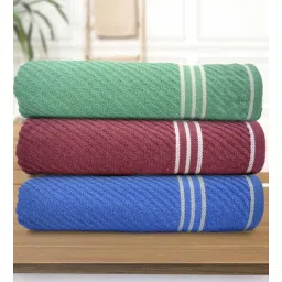 athom living Multicolor Cotton Solid 500 GSM Bath Towels (Pack of 3)-picture-20