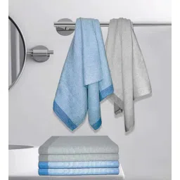 athom living Multicolour Cotton Striped 220 GSM Bath Towels 6 Pc-picture-41