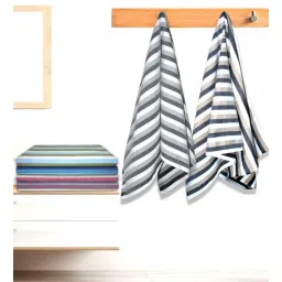 athom living Multicolour Cotton Striped 220 GSM Bath Towels 6 Pc-picture-16