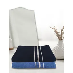 Athom Living Navy Blue & Blue 2 Pieces Cotton 350 GSM Bath Towel-picture-23