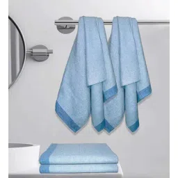 athom living Navy Blue Cotton Striped 220 GSM Bath Towels 4 Pc-picture-14