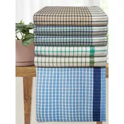 Athom Living Premium White & Blue 6 Pieces Printed Cotton 210 GSM Bath Towel-picture-10