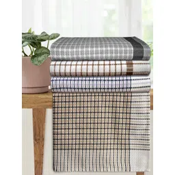 Athom Living Premium White & Pink 4 Pieces Printed Cotton 210 GSM Bath Towel-picture-23