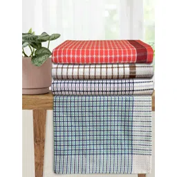 Athom Living Red & Blue 4 Striped Cotton 210 GSM Bath Towel-picture-42
