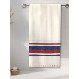 Athom Living White & Maroon 1 Cotton 210 GSM Bath Towel-picture-22