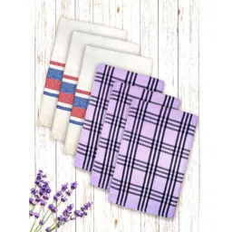 Athom Living White & Red 5 Pieces Cotton 210 GSM Bath Towel-picture-39