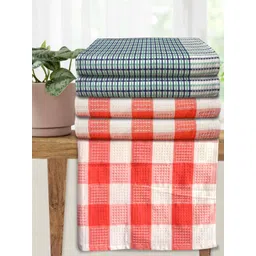 Athom Living White & Red 5 Printed Cotton 210 GSM Bath Towel-picture-27