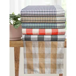 Athom Living White & Red 5 Printed Cotton 210 GSM Bath Towel-picture-29