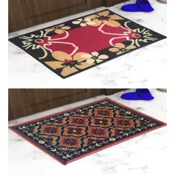 Multicolor Abstract Nylon 14x22 Inches AntiSkid 2 Door Mats By Athom Living-picture-11