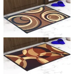 Multicolor Abstract Nylon 14x22 Inches AntiSkid 2 Door Mats By Athom Living-picture-12