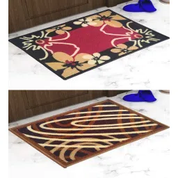 Multicolor Abstract Nylon 14x22 Inches AntiSkid 2 Door Mats By Athom Living-picture-13