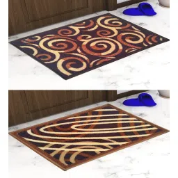 Multicolor Abstract Nylon 14x22 Inches AntiSkid 2 Door Mats By Athom Living-picture-14